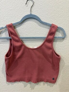 Roxy Women's Dusty Rose Ribbed Crop Tank Top